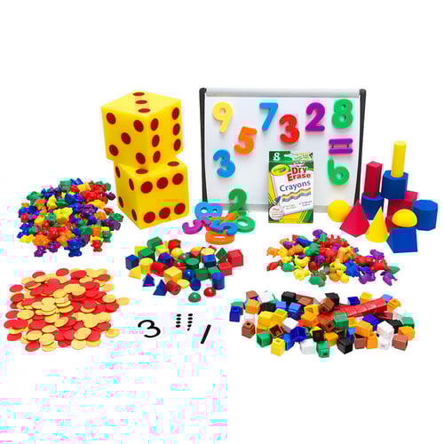 The Eureka Math basic kit for Grade PK only includes the most essential items for a class of 24 students.