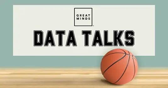 Data talks logo image with basketball.
