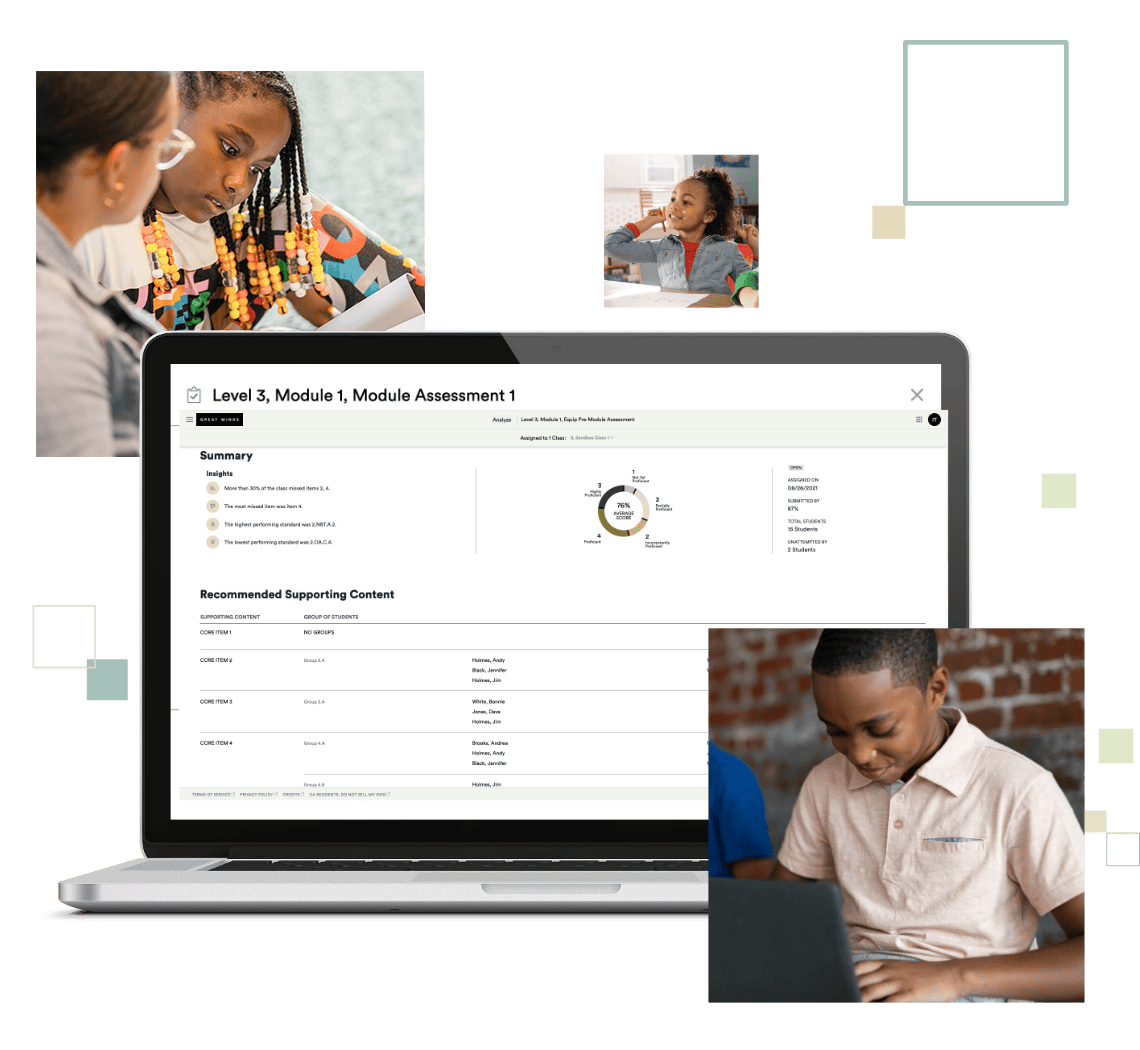 Eureka Math Squared Module Assessment example in laptop Eureka Math Squared Module Assessment example in laptop