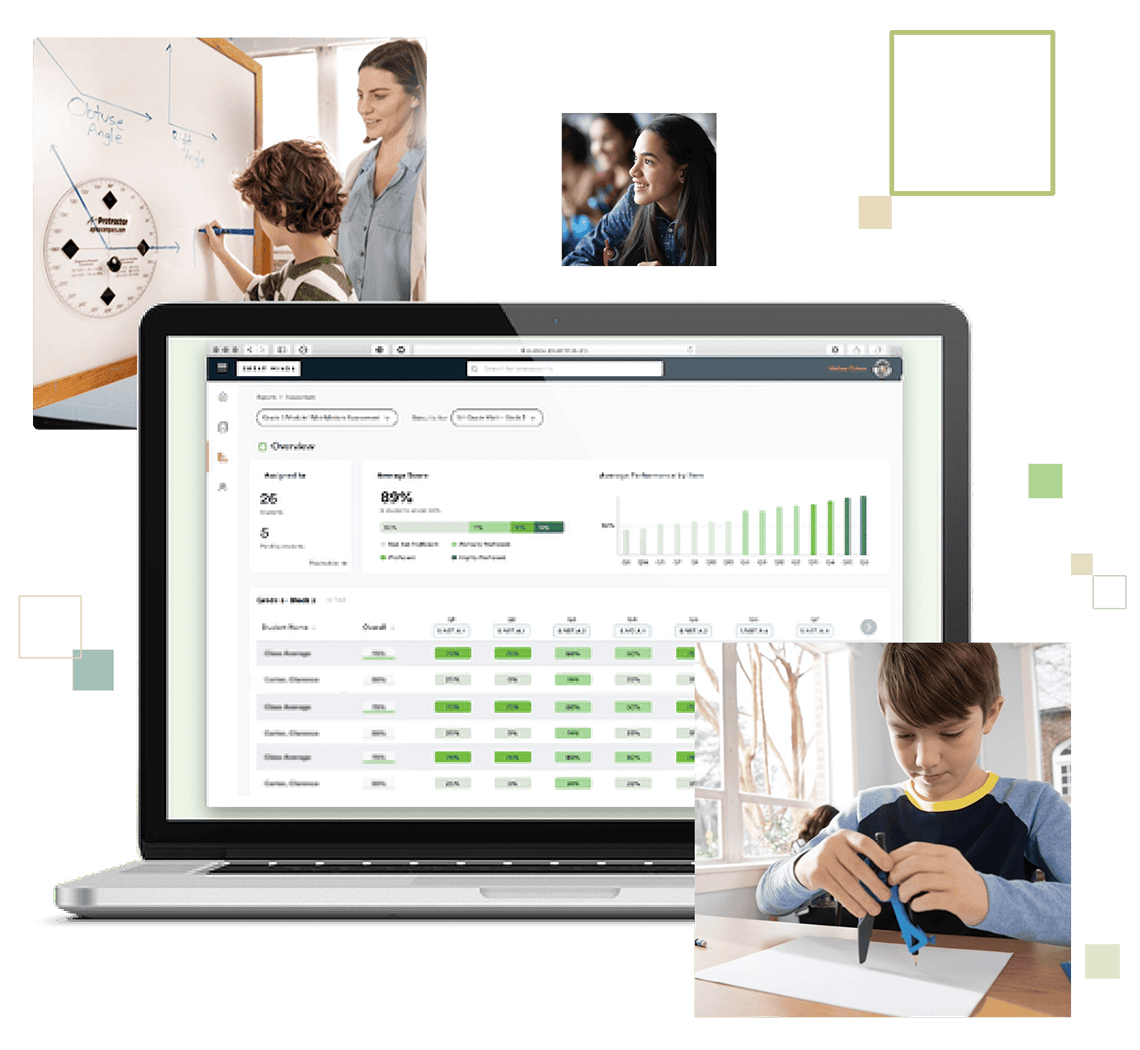 Laptop with Assessment Dashboard and Collage Laptop with Assessment Dashboard and Collage